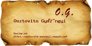 Osztovits Gyöngyi névjegykártya