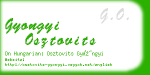 gyongyi osztovits business card
